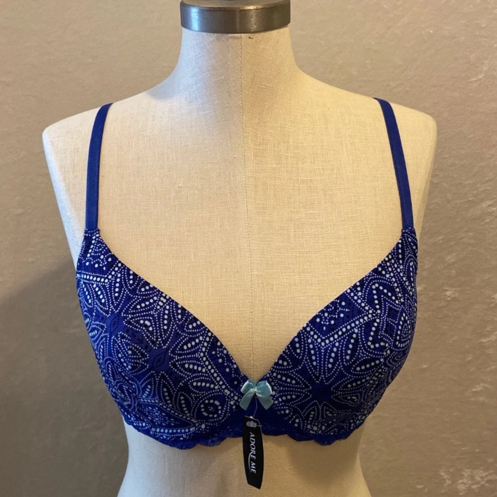 🆕Adore me blue banana print bra NWT